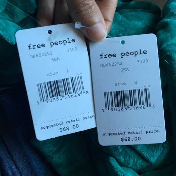 FREE PEOPLE Milan velvet pullover sea green top - Picture 3 of 7